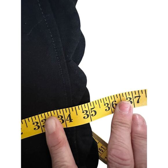 By Anthropologie Women's Black Slim Scalloped Front-Slit Corset Dress Size 8P - Picture 5 of 11